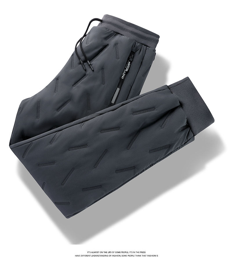 Winter Zip Pockets Thicken Fleece Sweatpants Joggers Water Proof Thermal Trousers - MERGE.DAY.1.FREESTYLE