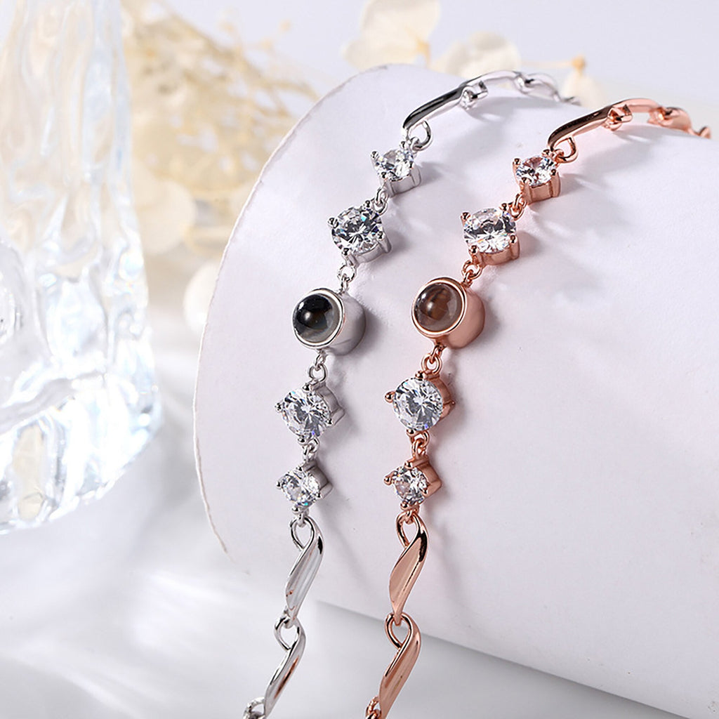 Custom photo Projection Bracelet Jewelry with Silver/Rose Gold Color - MERGE.DAY.1.FREESTYLE