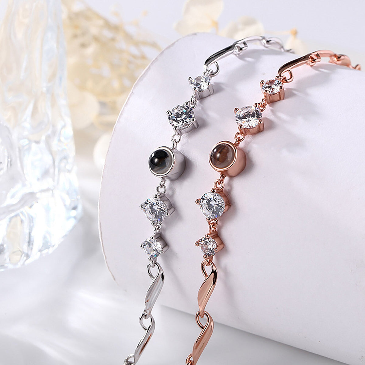 Custom photo Projection Bracelet Jewelry with Silver/Rose Gold Color - MERGE.DAY.1.FREESTYLE