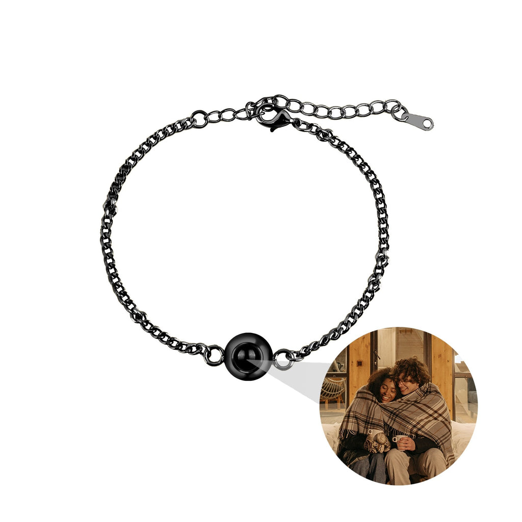 Circle Photo Projection Bracelets Personalized Custom Photo Bracelet Memorial Gift - MERGE.DAY.1.FREESTYLE