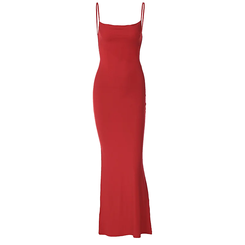 Solid Sleeveless Backless Elegant Sexy Bodycon Y2K Maxi Prom Dress - MERGE.DAY.1.FREESTYLE