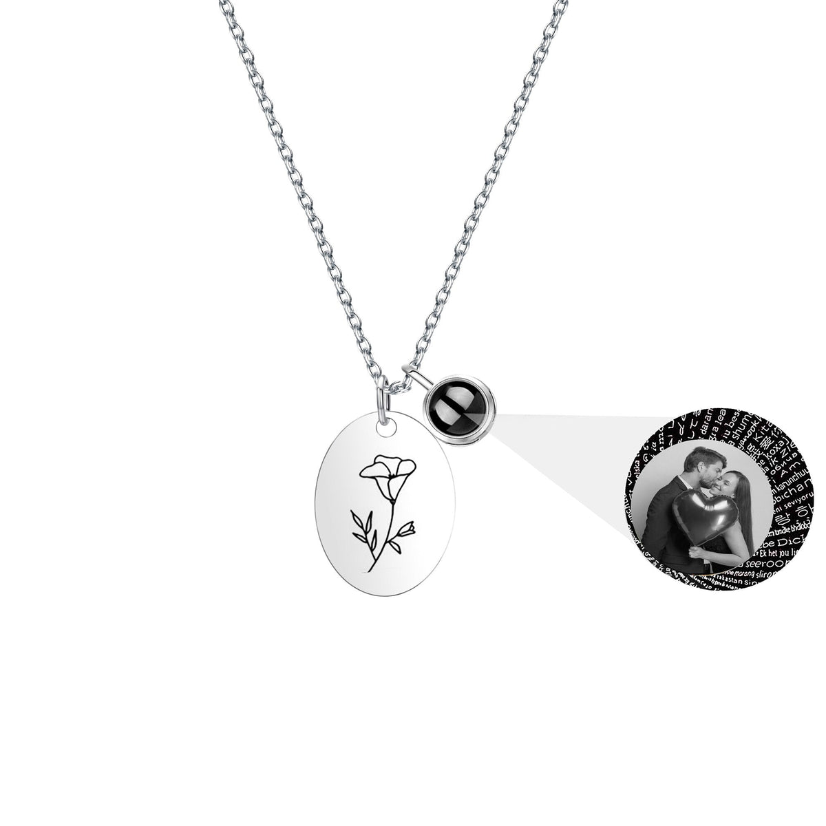 Customized projection necklace for birthday flowers and photos - MERGE.DAY.1.FREESTYLE