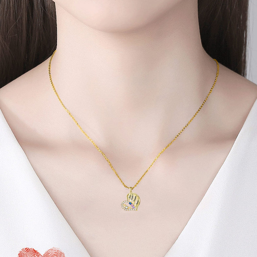 Customized Name Heart Shaped Semi Diamond Necklace Necklace Temperament Clavicle Chain - MERGE.DAY.1.FREESTYLE