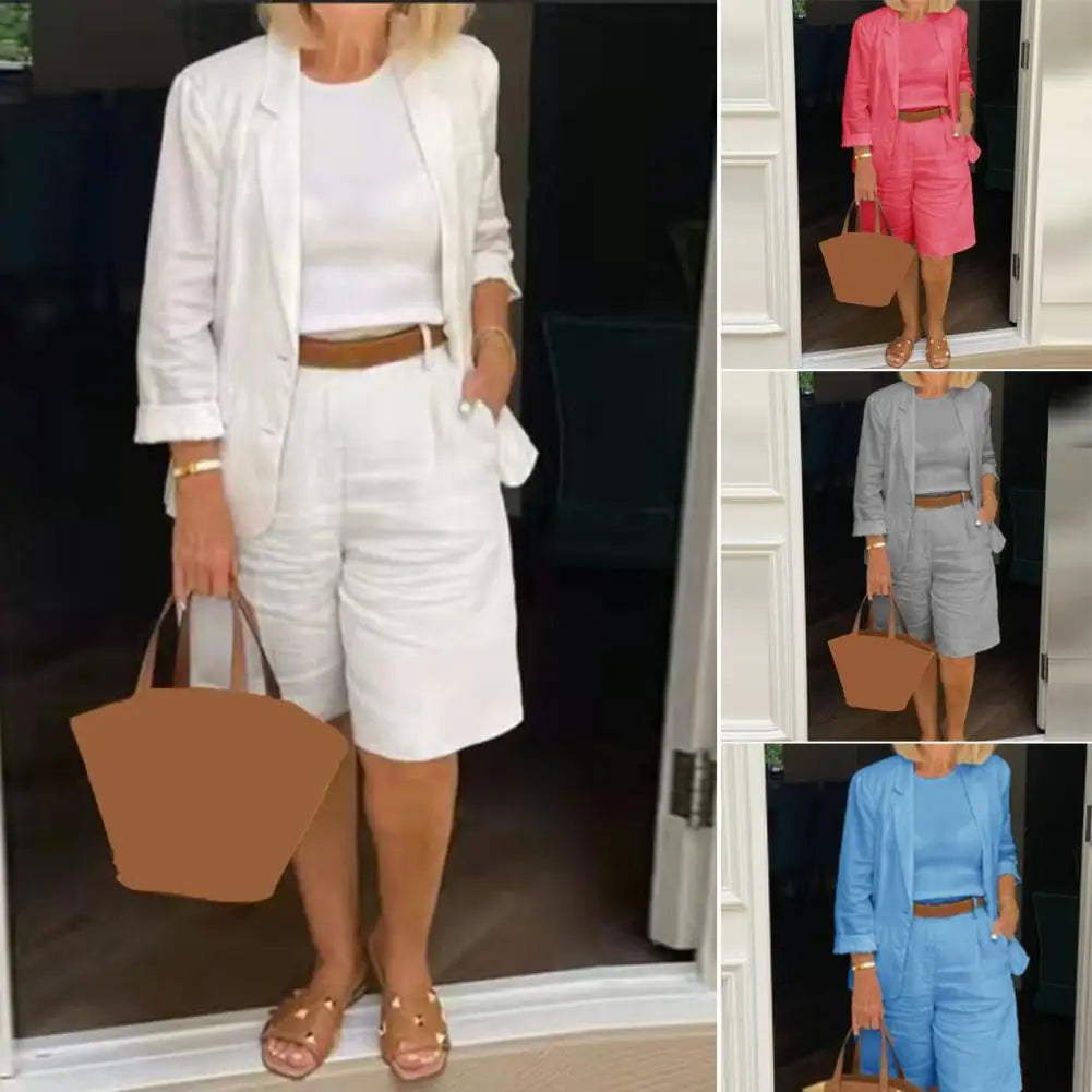 Summer Fashion Solid Color Two Piece Set - MERGE.DAY.1.FREESTYLE