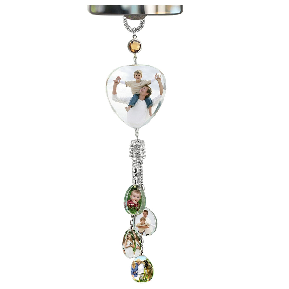 Customizable photos Car Rearview Mirror Hanging Ornament Artificial Crystal Styling - MERGE.DAY.1.FREESTYLE