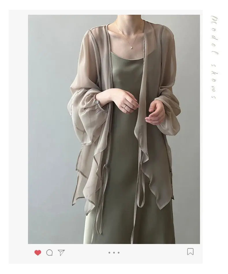 Women High Street Casual Lacing Button Cardigan Elegant All-match Top - MERGE.DAY.1.FREESTYLE