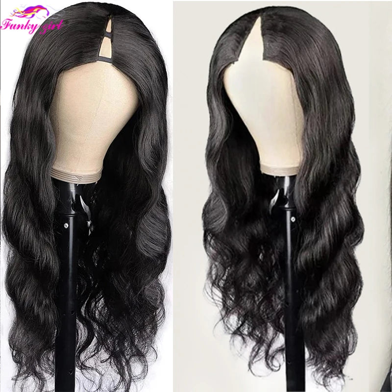 Body Wave U Part Wigs 100% Human Hair Brazilian Wavy Virgin Hair Wigs For Women Remy Hair Human Hair Wigs 180% Density Cheap Wig - MERGE.DAY.1.FREESTYLE