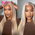 AliPearl Hair P18/613 Lace Front Wig Human Hair Highlight Straight Transparent Lace Front Wig For Women Peruvian 5x5 Closure Wi - MERGE.DAY.1.FREESTYLE
