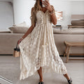 Women Dress Beach Style Elegant White Lace Spaghetti Srap Sundress Female Hollow Out Boho - MERGE.DAY.1.FREESTYLE