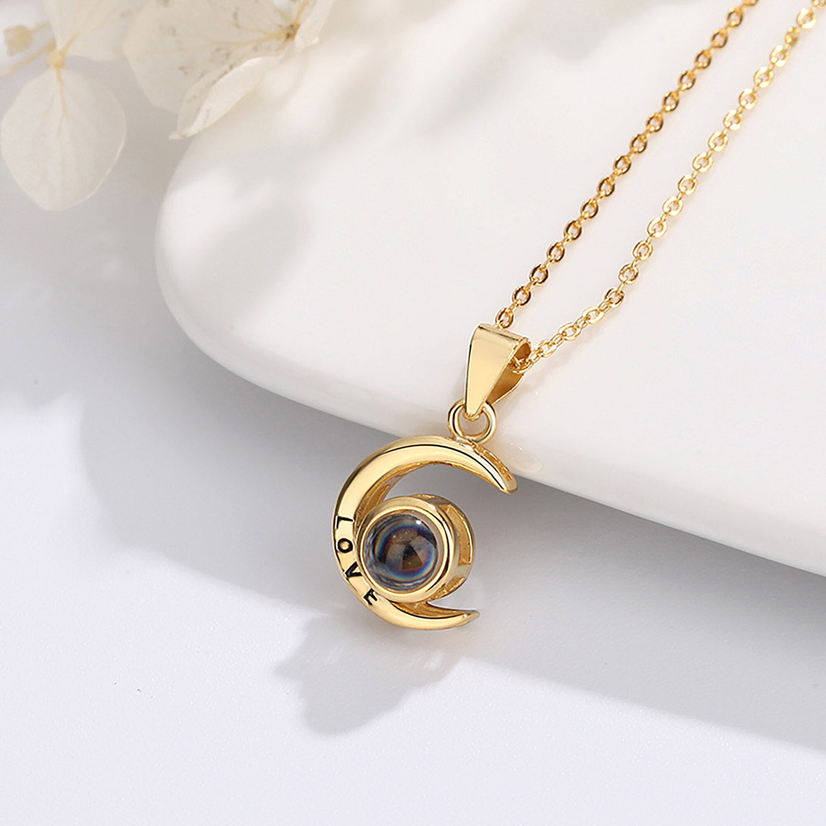 Personality Moon Necklace With Customizable Photo Romantic Gift - MERGE.DAY.1.FREESTYLE