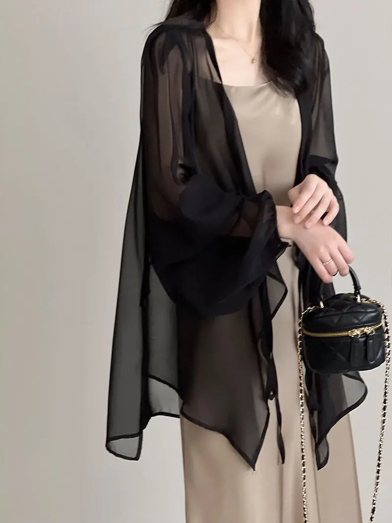 Women High Street Casual Lacing Button Cardigan Elegant All-match Top - MERGE.DAY.1.FREESTYLE