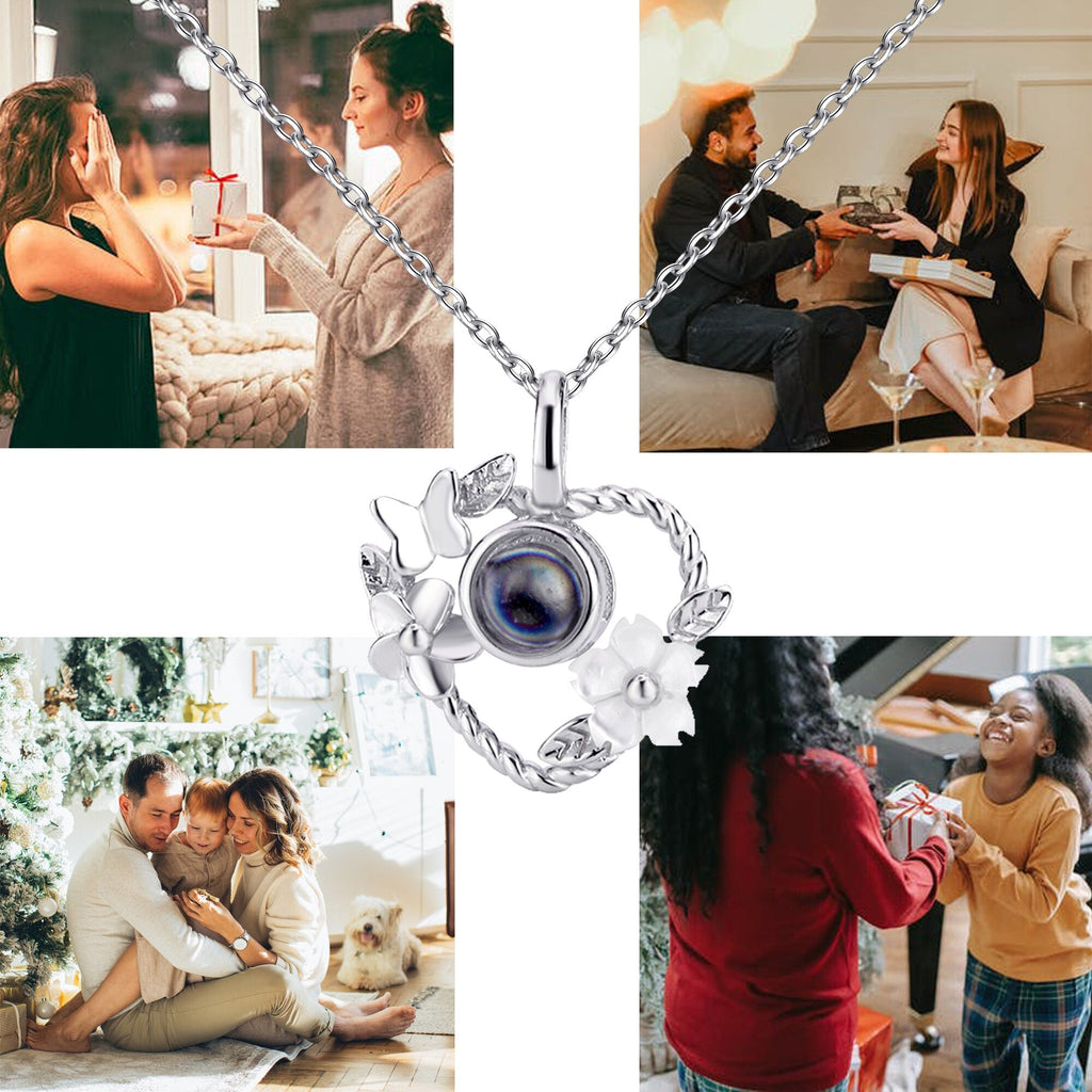 Flowers that can be customized for photos Personalized Projection Photo Necklace - MERGE.DAY.1.FREESTYLE