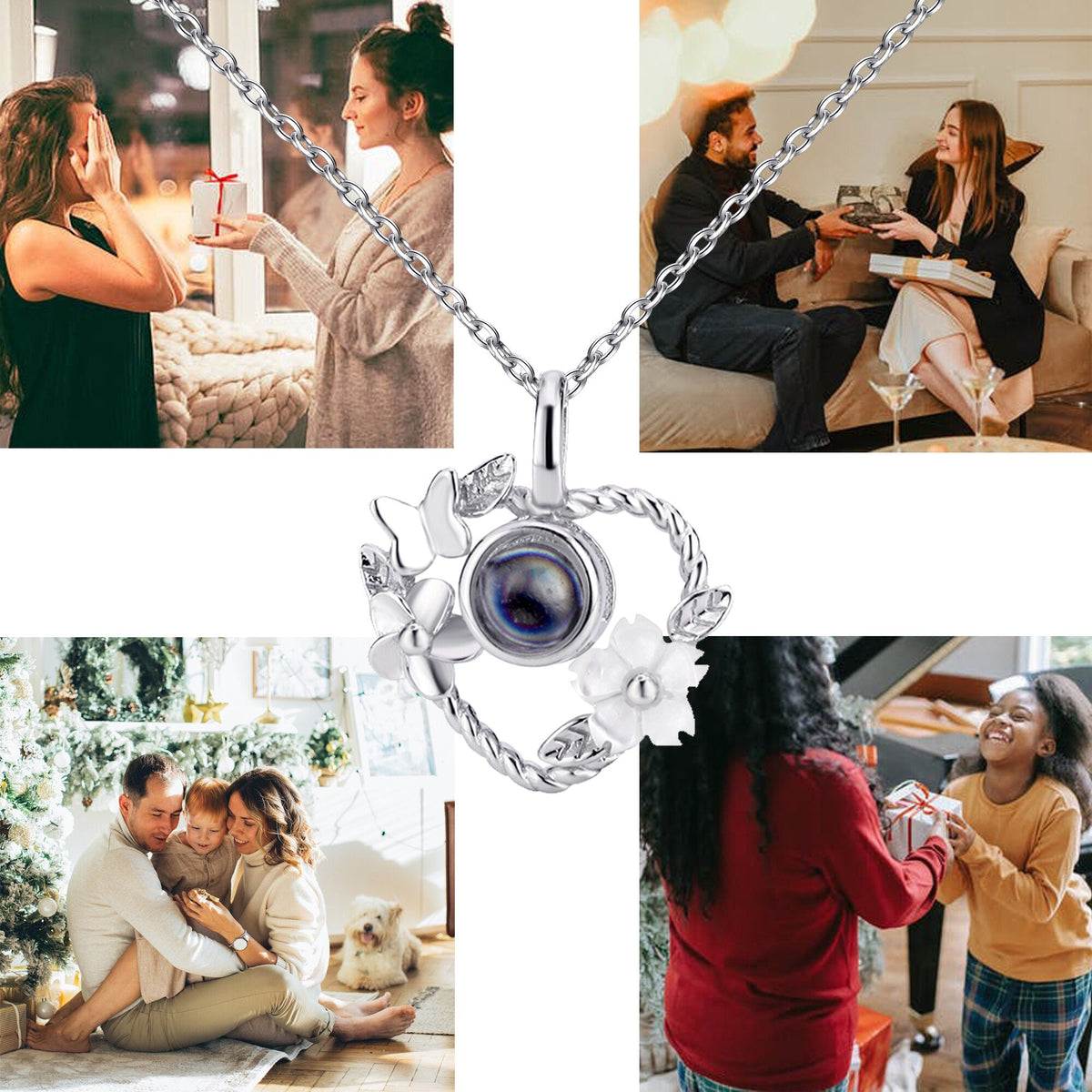 Flowers that can be customized for photos Personalized Projection Photo Necklace - MERGE.DAY.1.FREESTYLE