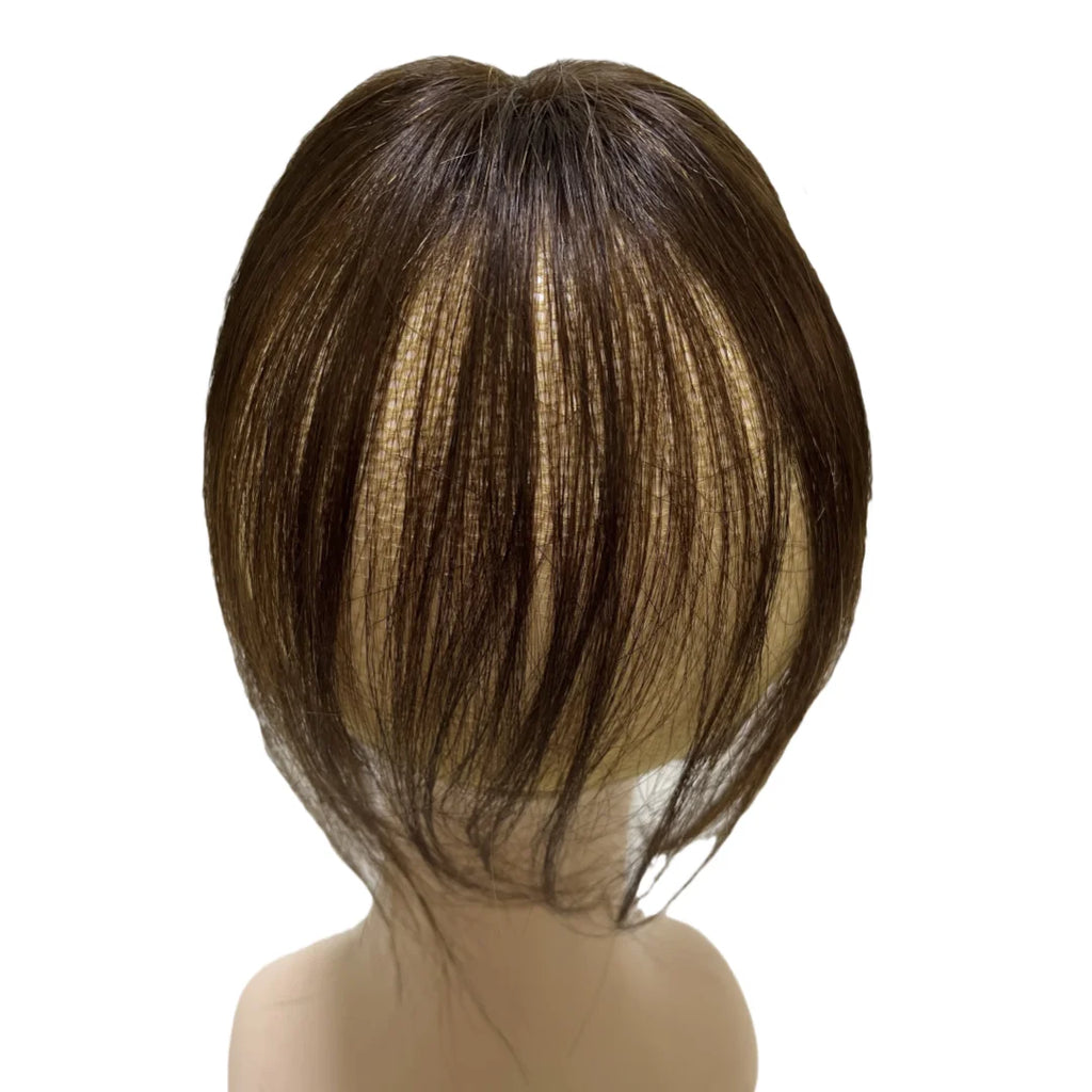 25cm Clip In Natural Human Hair Topper For Women Bangs Fringe Hair Pieces Middle Part Brazilian Hairpiece Add Hair Volume - MERGE.DAY.1.FREESTYLE