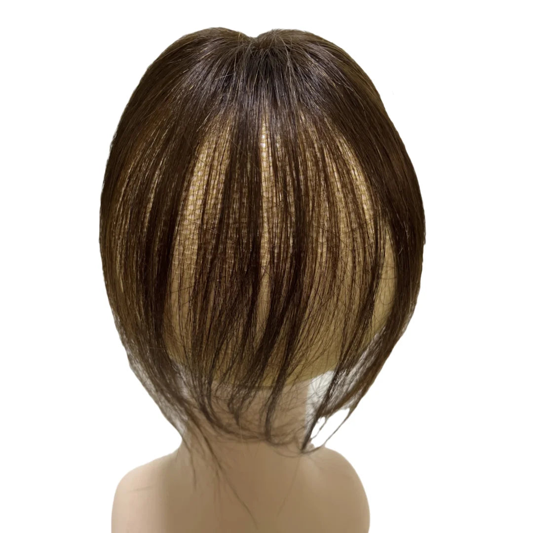 25cm Clip In Natural Human Hair Topper For Women Bangs Fringe Hair Pieces Middle Part Brazilian Hairpiece Add Hair Volume - MERGE.DAY.1.FREESTYLE