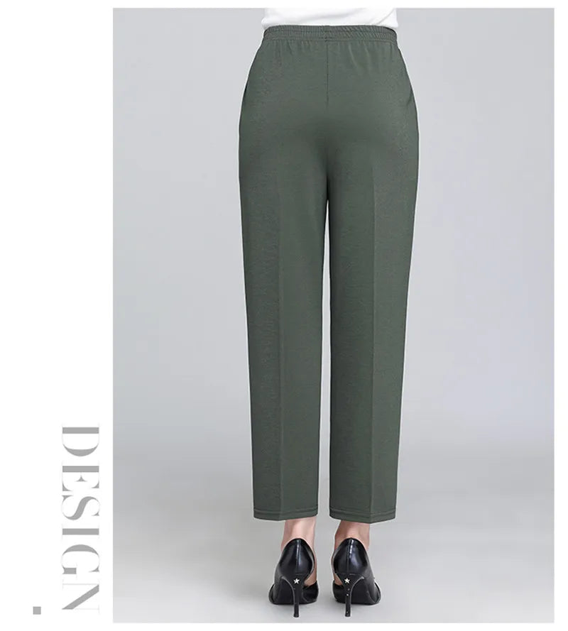 Spring Summer Pants Thin Elastic Waist Loose Cotton - MERGE.DAY.1.FREESTYLE