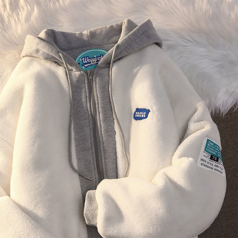 Hooded Sweatshirt Casual Thick Warm Loose Padded Jackets Coat - MERGE.DAY.1.FREESTYLE