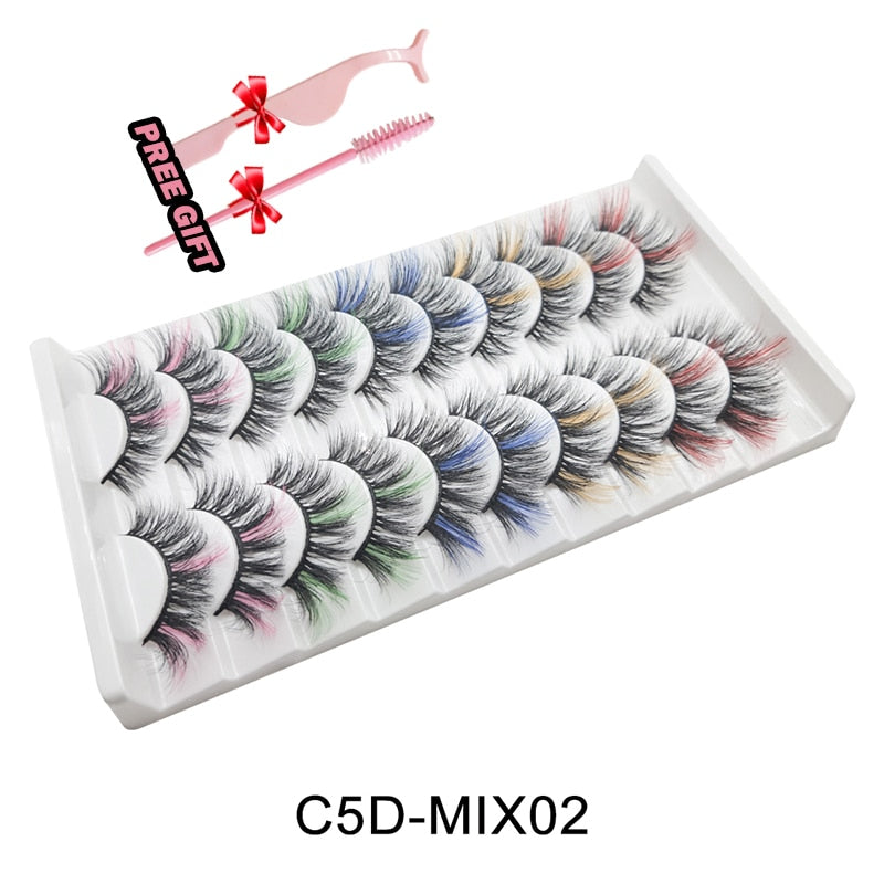 Strip Lashes 10-pairs Fluffy Mink Lashes 3D False Volume Eyelashes - MERGE.DAY.1.FREESTYLE