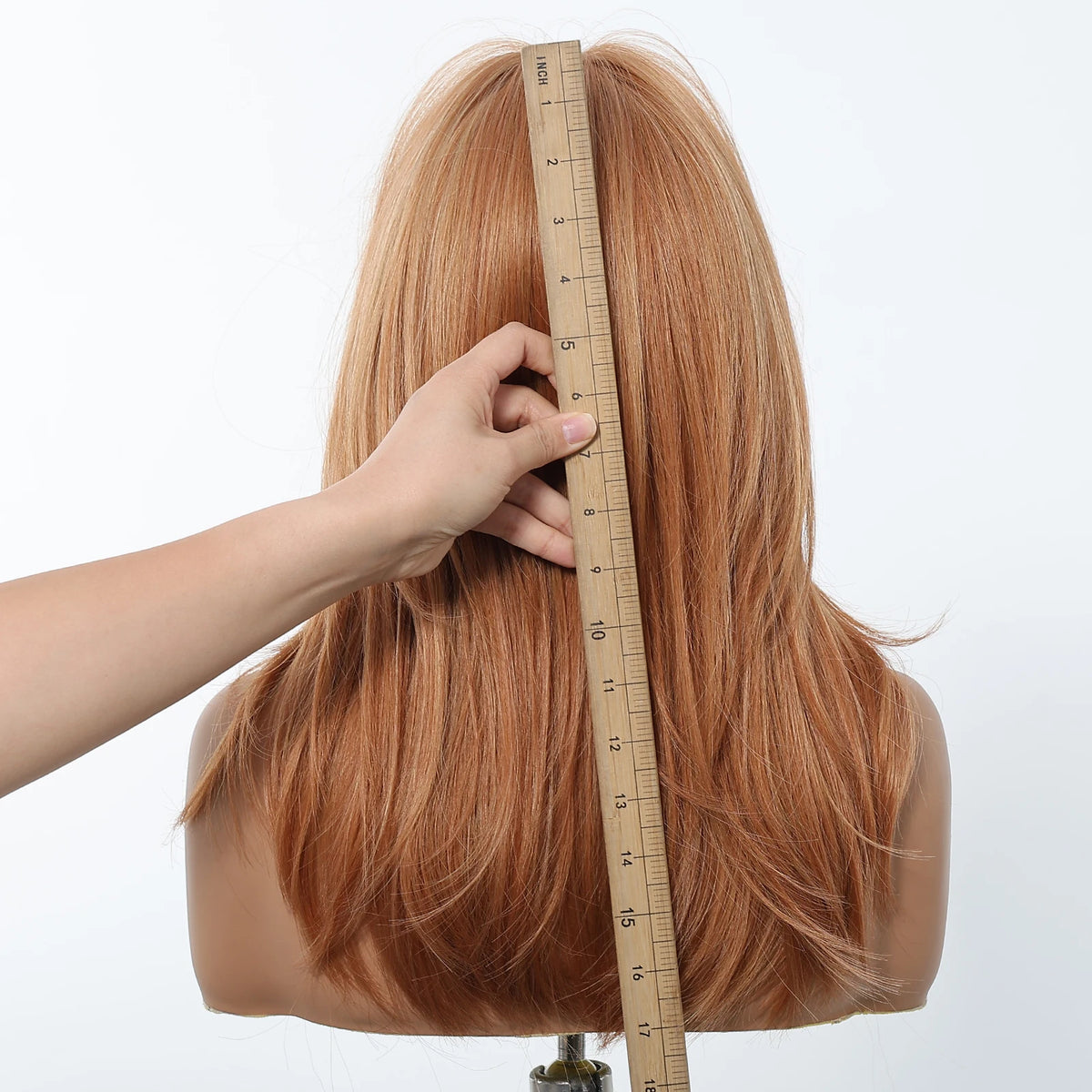 EASIHAIR Medium Length Orange Synthetic Wigs for Women Natural Wavy Wigs With Bangs Heat Resistant Fiber Wigs for Daily Cosplay - MERGE.DAY.1.FREESTYLE