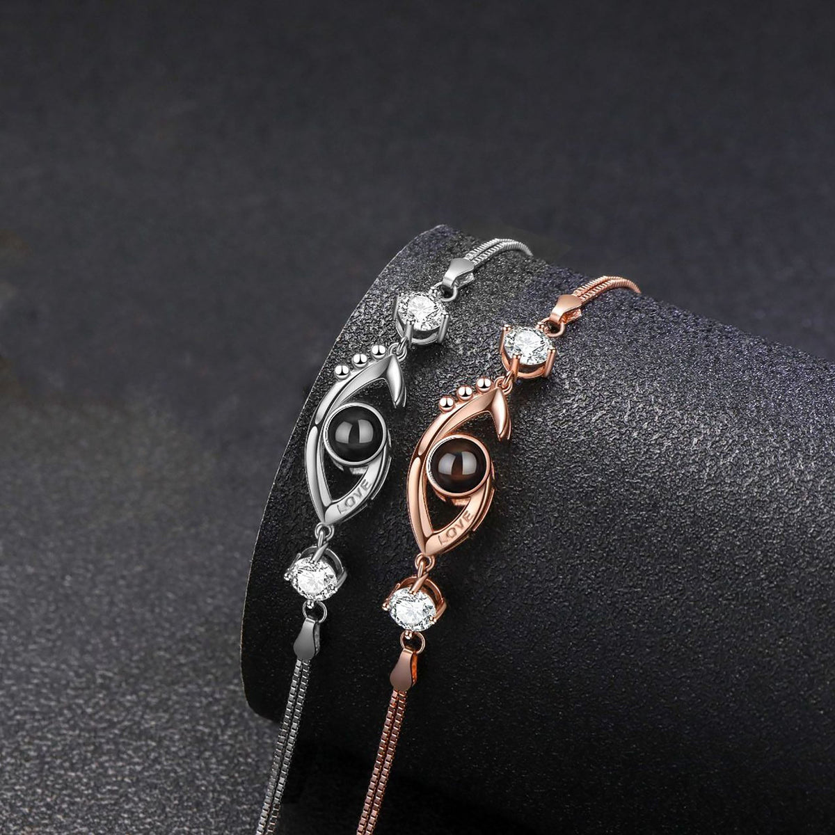 Customizable Photo EyesCircle Projection Bracelets Personalized Couple Memorial Jewelr - MERGE.DAY.1.FREESTYLE