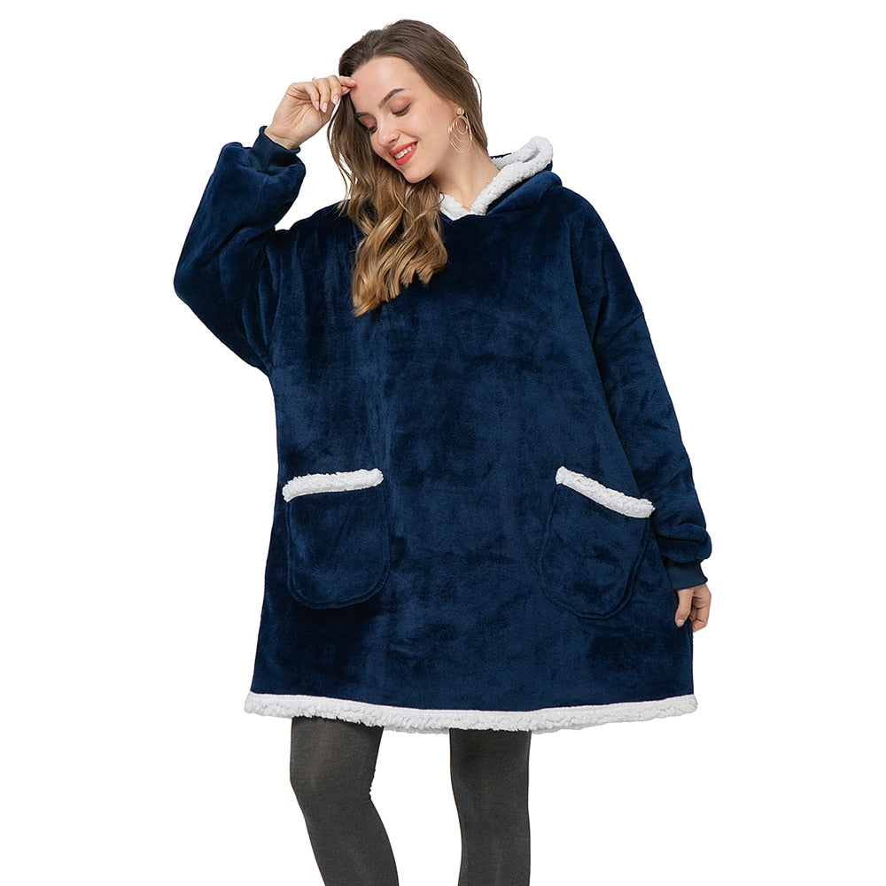 Winter Hoodies Fleece Giant TV Blanket With Sleeves Pullover - MERGE.DAY.1.FREESTYLE