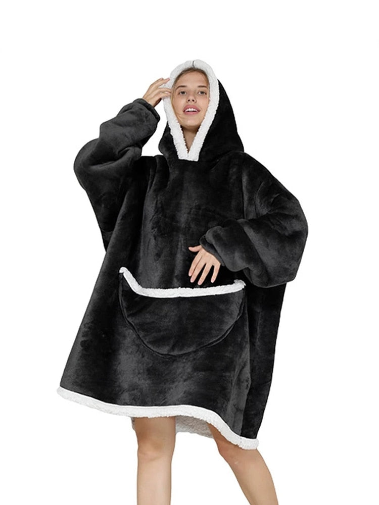 Printed Wearable Blanket Hoodie Fleece Warm Kids Sleepwear Hoody Sweatshirt - MERGE.DAY.1.FREESTYLE