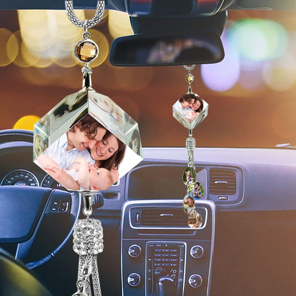 Customizable photo Car Rearview Mirror Pendant Car Interior Modeling Crystal Ball Ornaments - MERGE.DAY.1.FREESTYLE