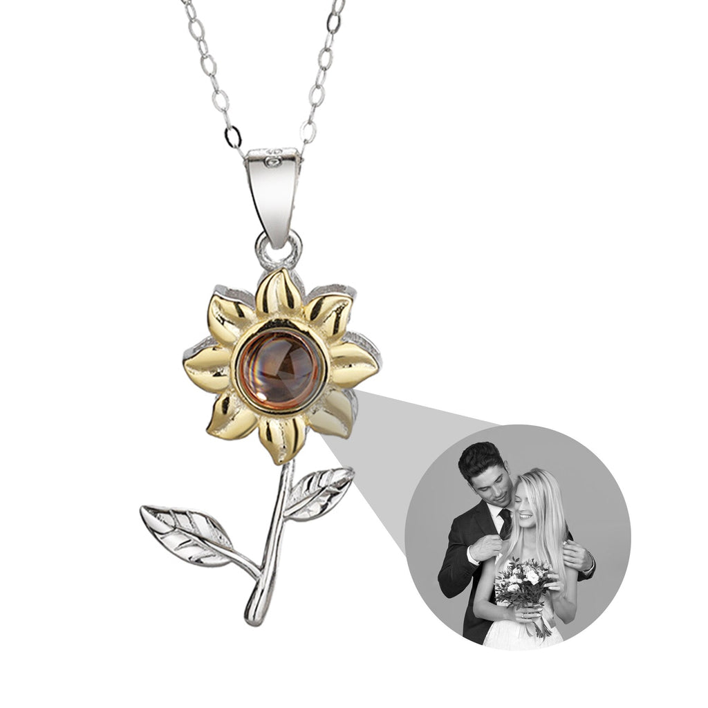 Custom SunFlower Projection Necklace Personalized Lover Keepsake Jewelry - MERGE.DAY.1.FREESTYLE