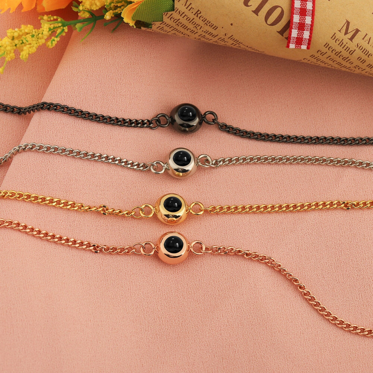 Circle Photo Projection Bracelets Personalized Custom Photo Bracelet Memorial Gift - MERGE.DAY.1.FREESTYLE