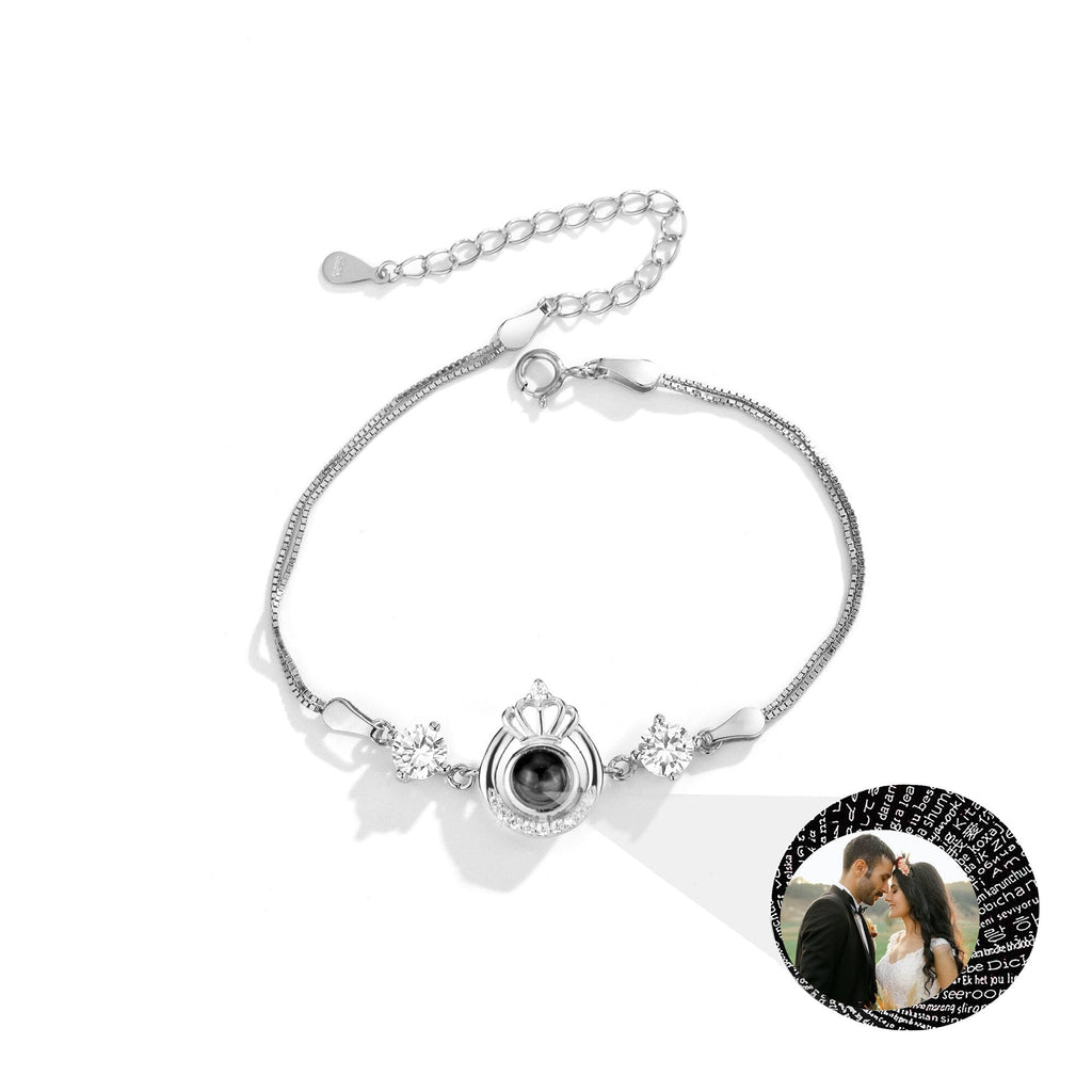 Projection queen crown bracelet for customized photos Couple Bangles For Him - MERGE.DAY.1.FREESTYLE