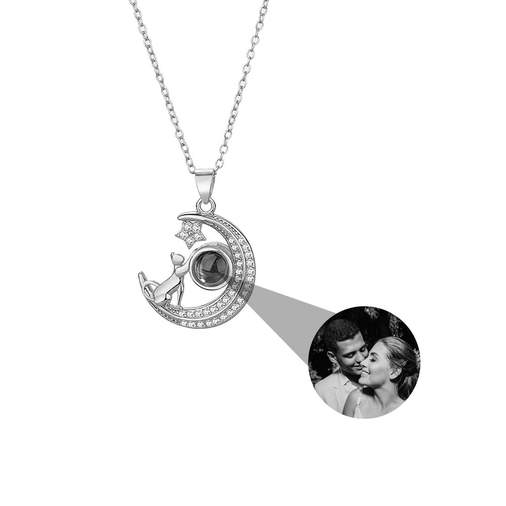 Customizable photo Cute moon necklace Projection Necklace - MERGE.DAY.1.FREESTYLE