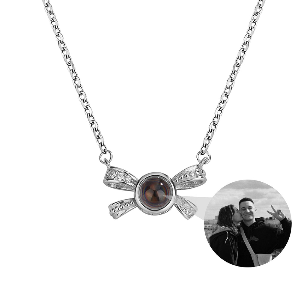 Customized photo bow necklace Projection Necklace Personality Photo Creative Pendant - MERGE.DAY.1.FREESTYLE
