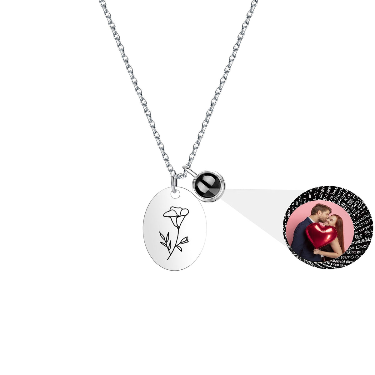 Customized projection necklace for birthday flowers and photos - MERGE.DAY.1.FREESTYLE