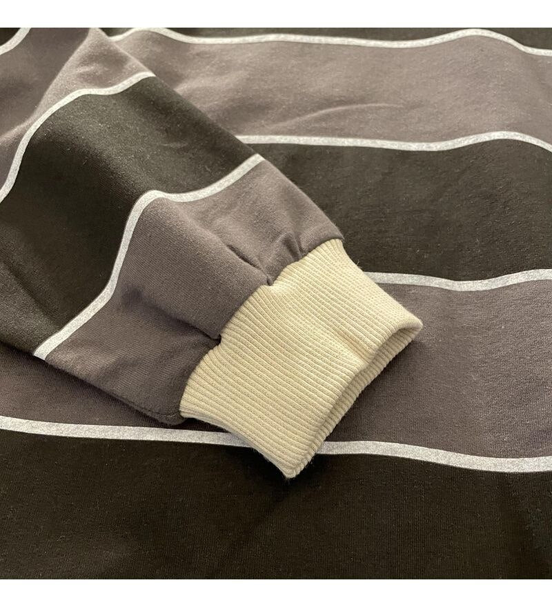 Striped POLO Shirt Men Women Casual Loose Couple BF Lapel Sweatshirts - MERGE.DAY.1.FREESTYLE