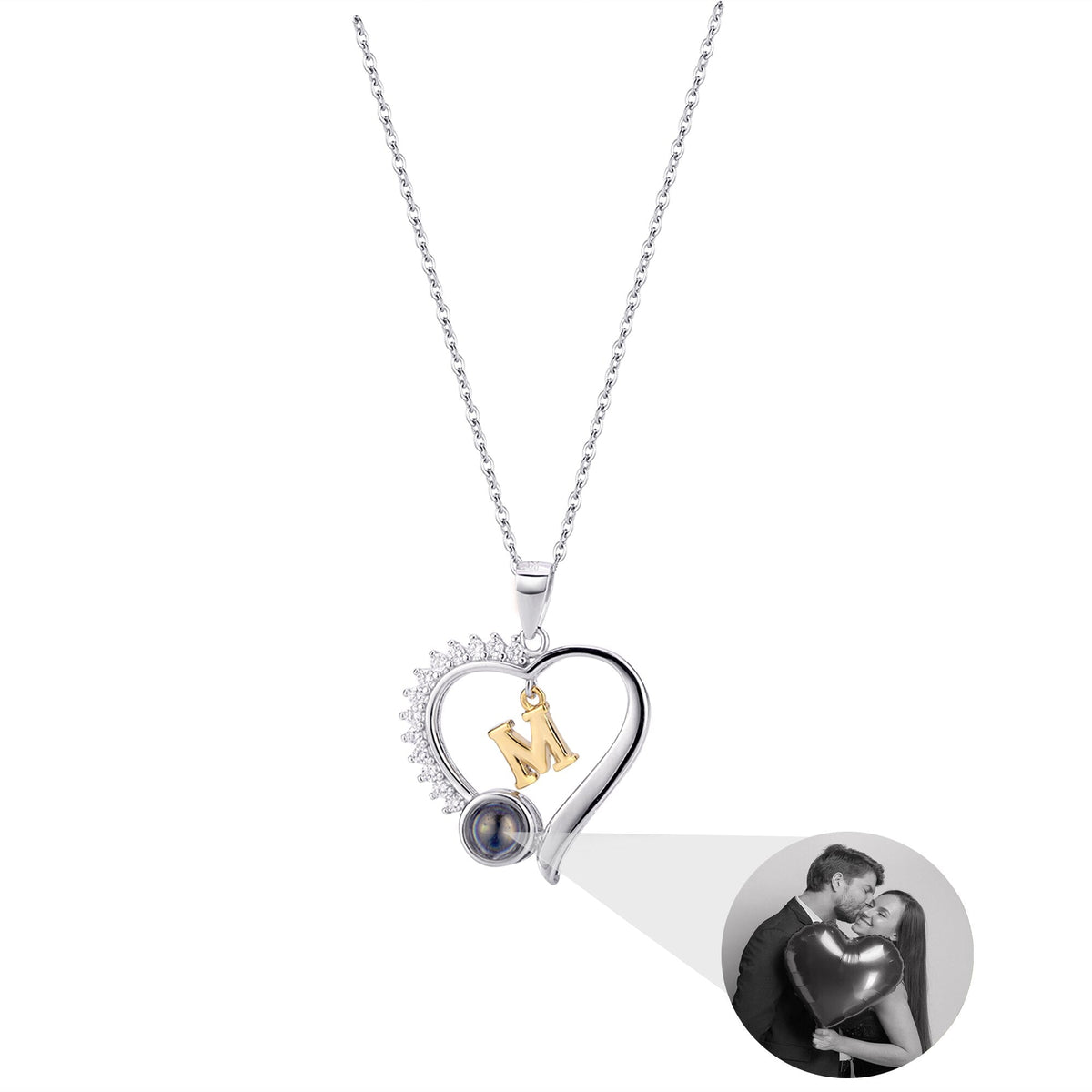 letter necklace Simple Heart Shaped Photo Custom Projection Necklace - MERGE.DAY.1.FREESTYLE