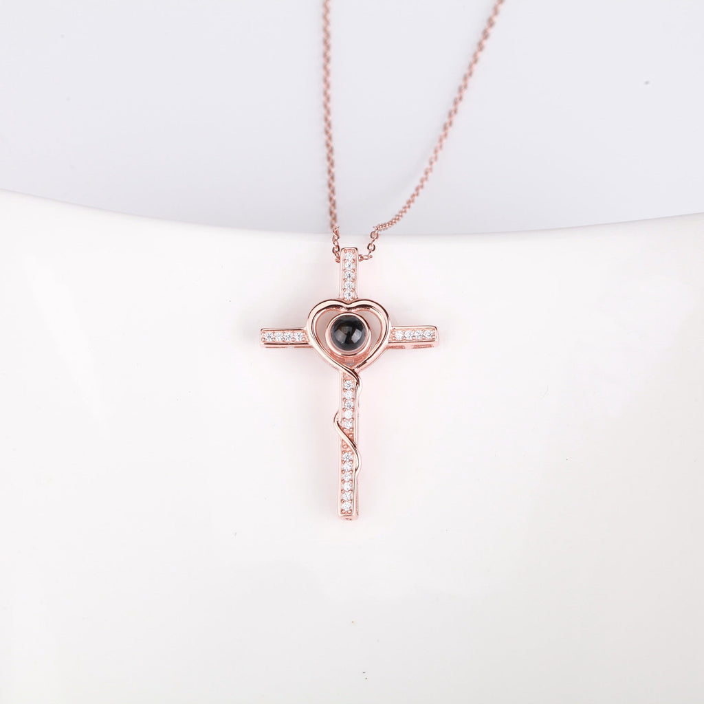 Personalized Name Custom Photo Cross Projection Necklace 925 Silver Necklace - MERGE.DAY.1.FREESTYLE