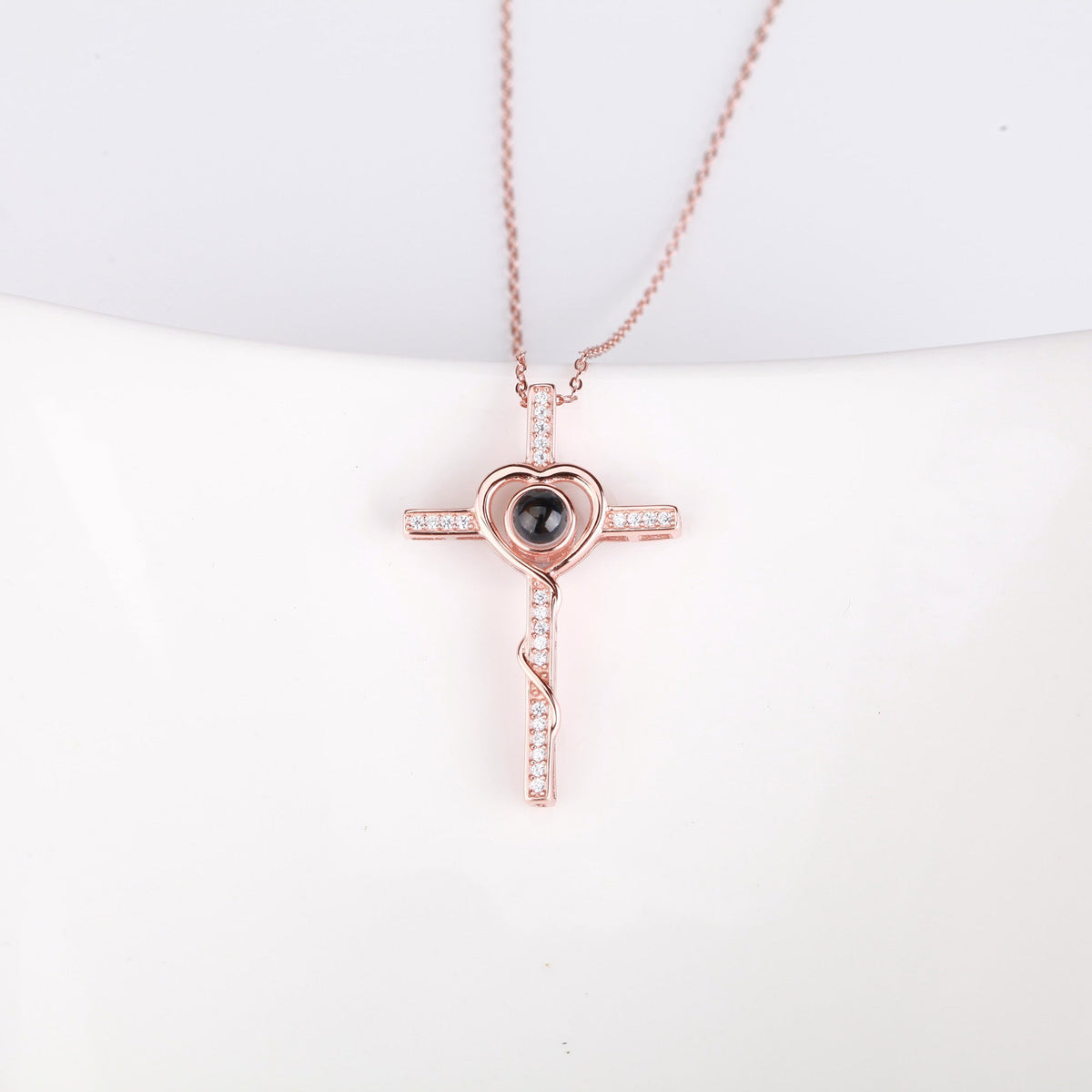 Personalized Name Custom Photo Cross Projection Necklace 925 Silver Necklace - MERGE.DAY.1.FREESTYLE