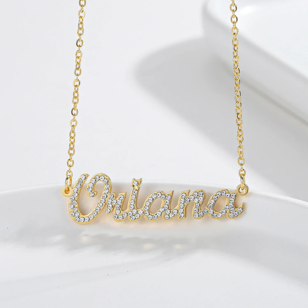 Custom Crystal Name Necklace For Women Iced Out Letter Diamond Nameplate - MERGE.DAY.1.FREESTYLE