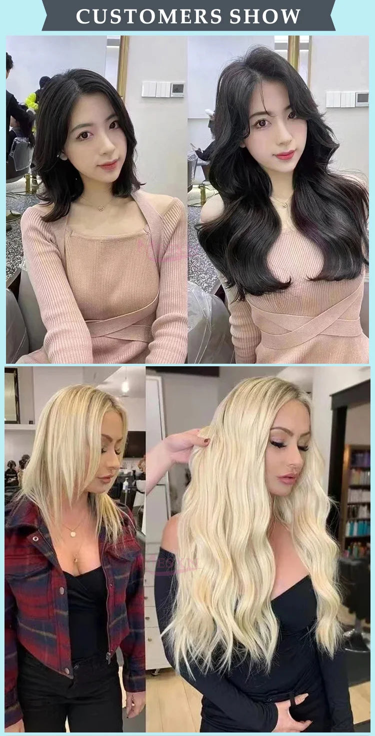 MESXN High Quality Flat Tip Hair Extensions 100% Really Human Fusion Hair Extensions Brown Blonde Color Thickening Of Roots - MERGE.DAY.1.FREESTYLE