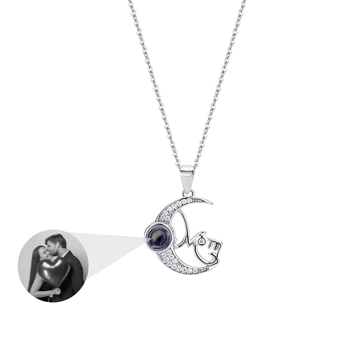 Customizable photo of the moon Projection Necklace Pendant Jewelry - MERGE.DAY.1.FREESTYLE