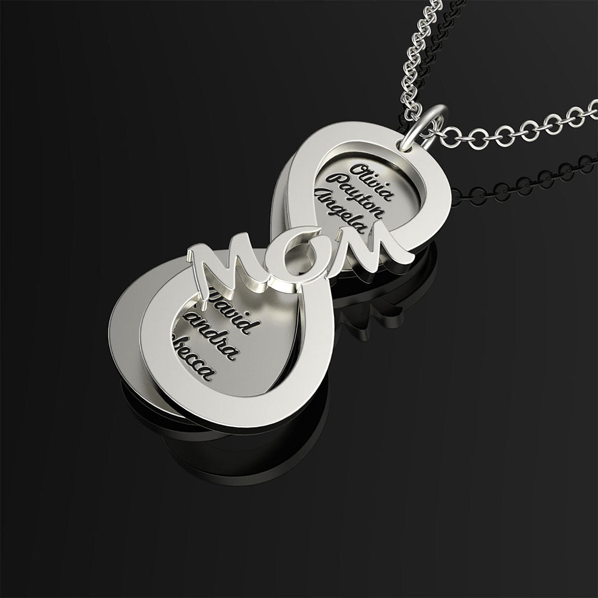 Personalized MOM Name Necklace Rotate Double Layer Pendant Best Gifts - MERGE.DAY.1.FREESTYLE