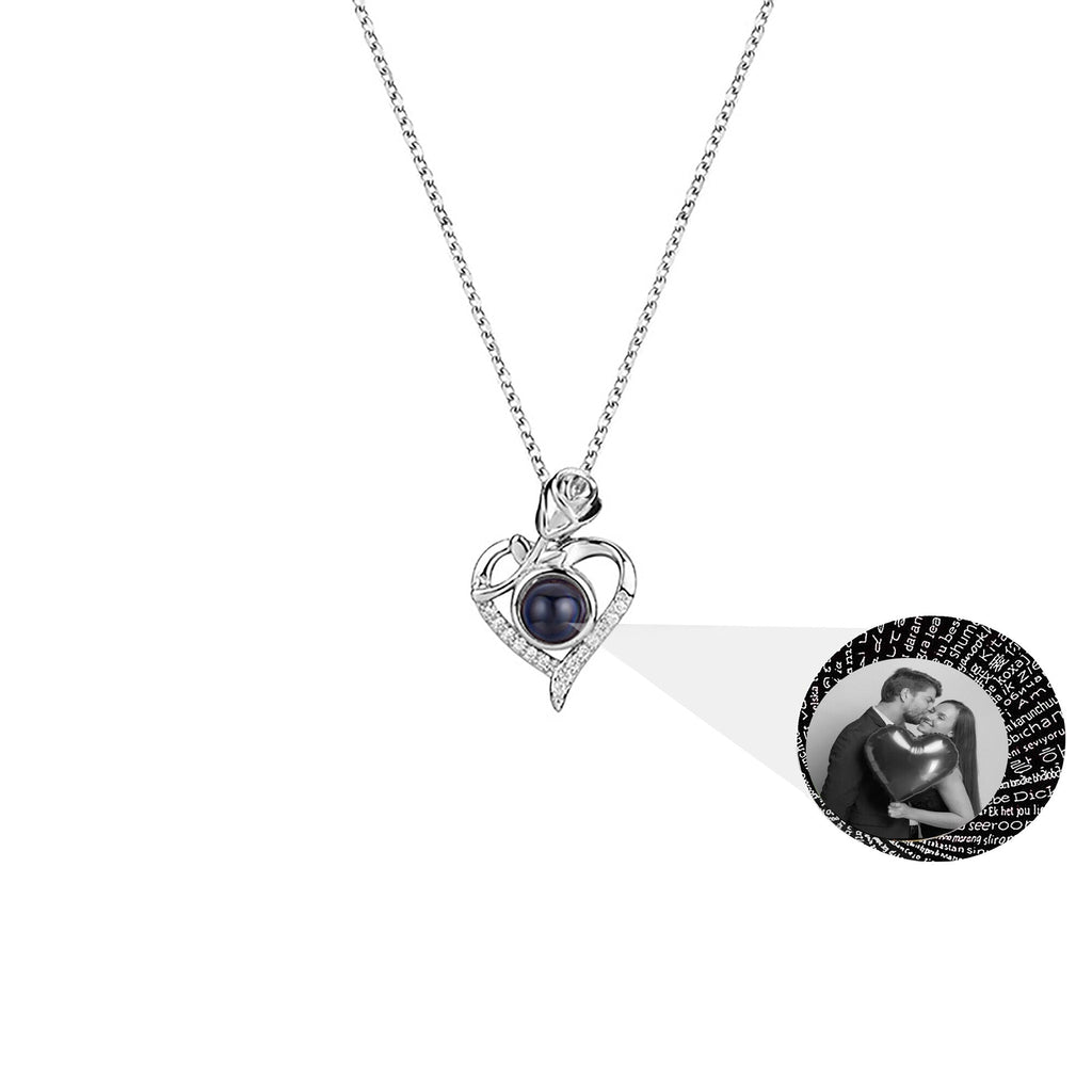 Love Rose with Customized PhotosProjection Necklace Pendant Jewelry For Lover Girlfriend - MERGE.DAY.1.FREESTYLE
