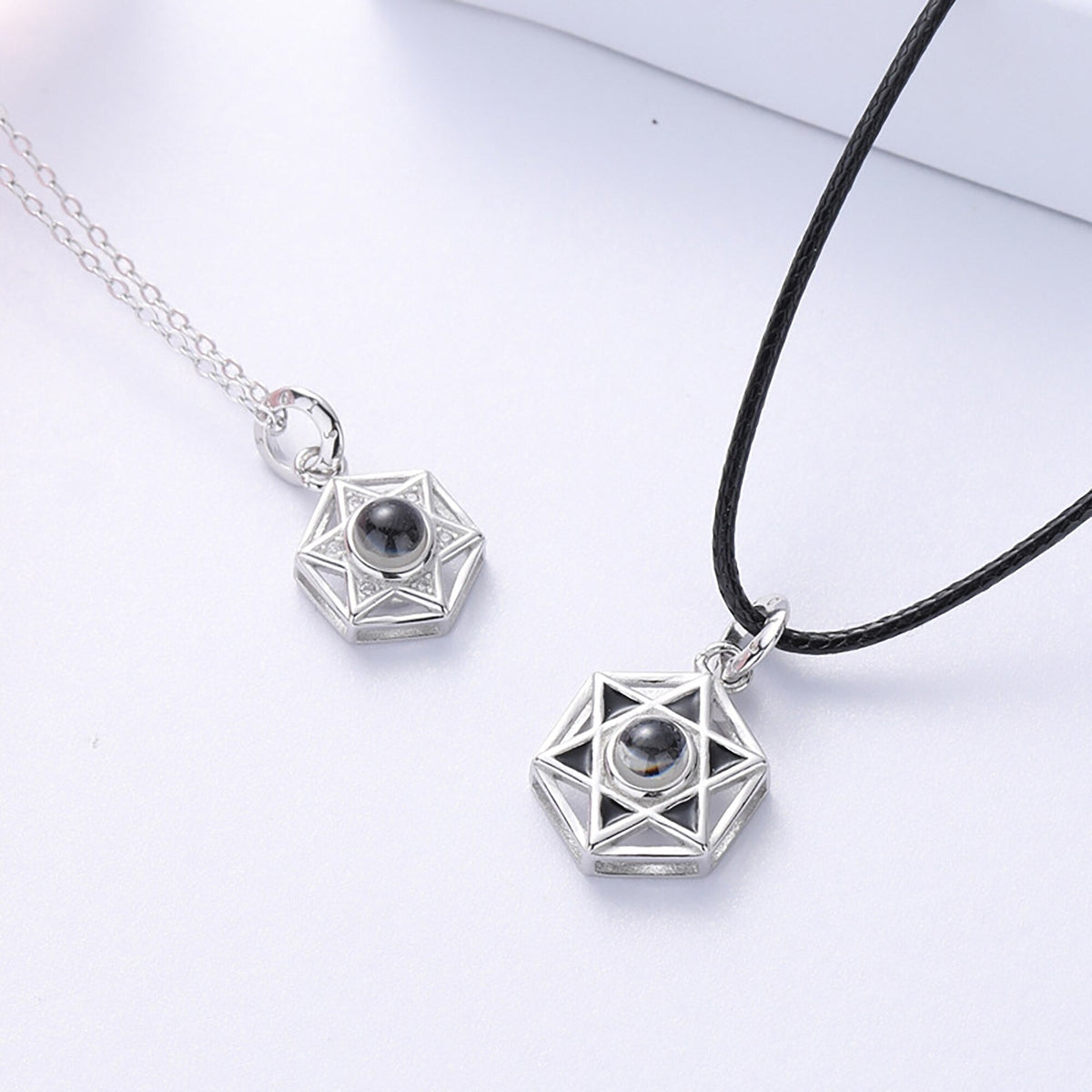 Six Stars Couple with Customized Photos Projection Necklace Pendant Jewelry - MERGE.DAY.1.FREESTYLE