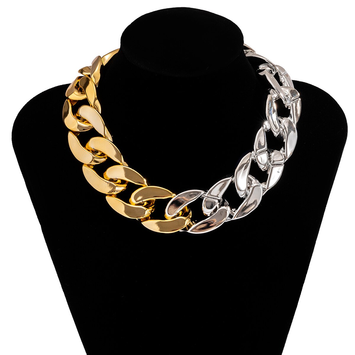 CCB Material Exaggerated Big Choker Necklace Collar for Women Hiphop Chunky Chain Necklace - MERGE.DAY.1.FREESTYLE