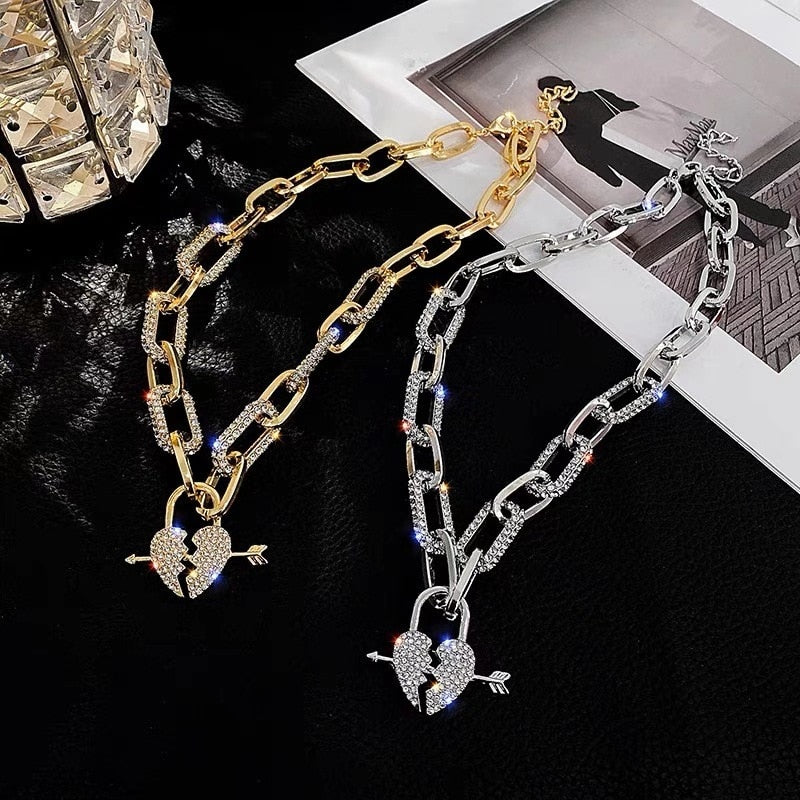 Metal Love Heart Cupid Pendants Female Clavicle Chain Light Luxury Niche Design Necklace - MERGE.DAY.1.FREESTYLE