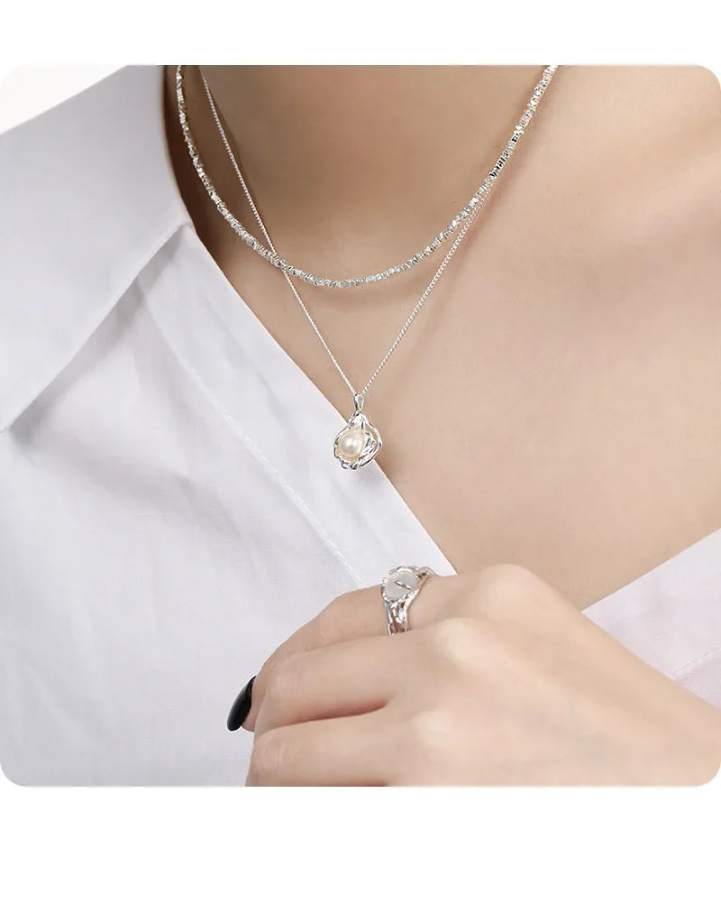 Stackable Shell Pearl Necklace - MERGE.DAY.1.FREESTYLE