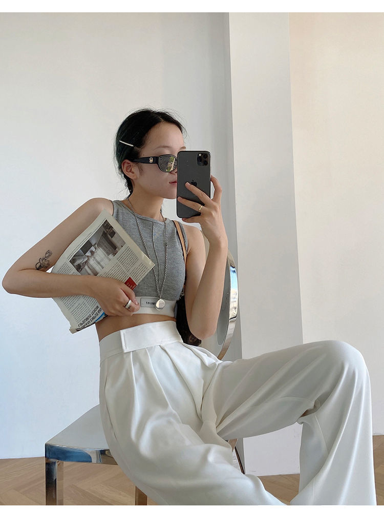 Casual Baggy Trousers Women Summer High-Waist Pants Loose Straight Mopping Pants - MERGE.DAY.1.FREESTYLE