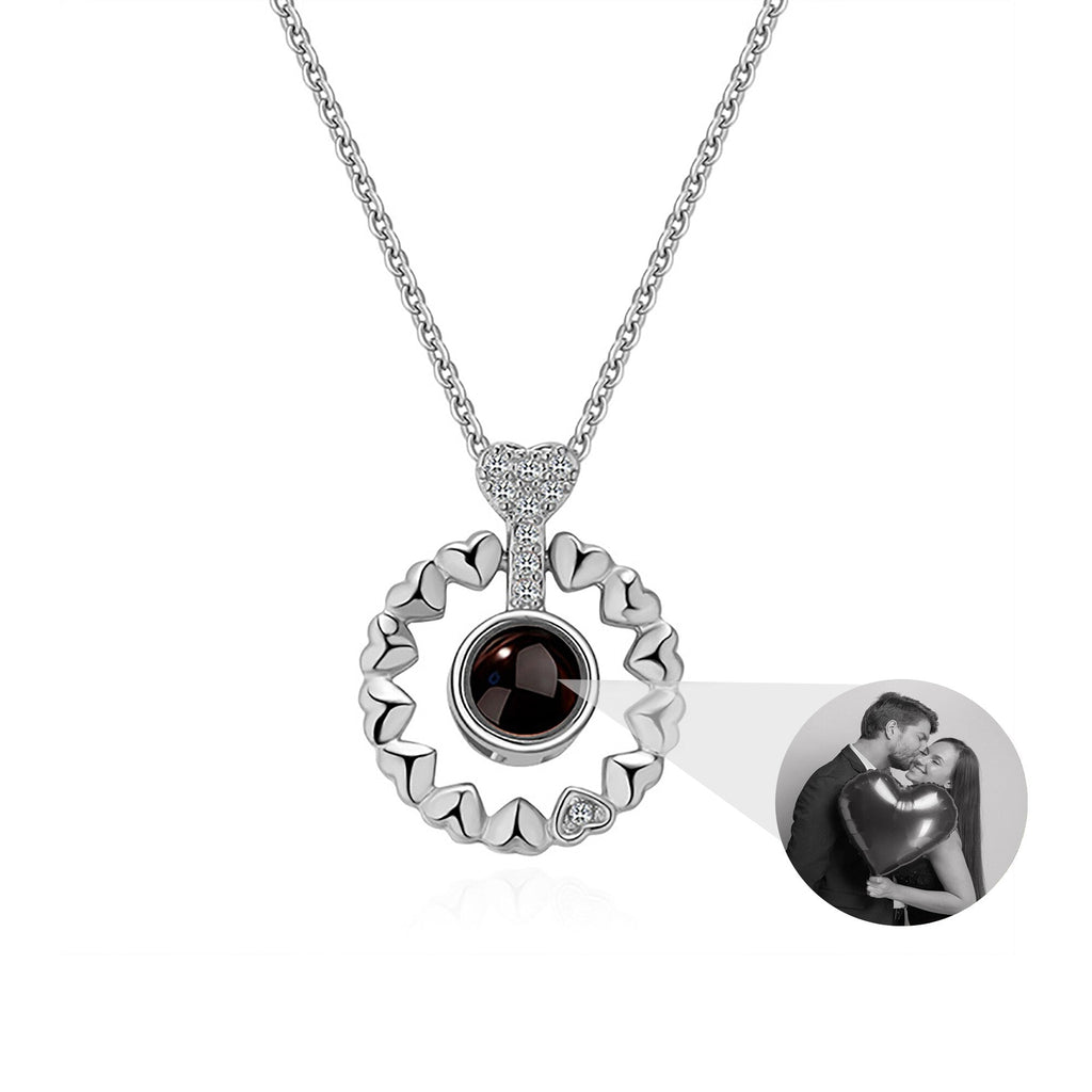 Love projection necklace with customizable photos Necklace Heart Pendant - MERGE.DAY.1.FREESTYLE
