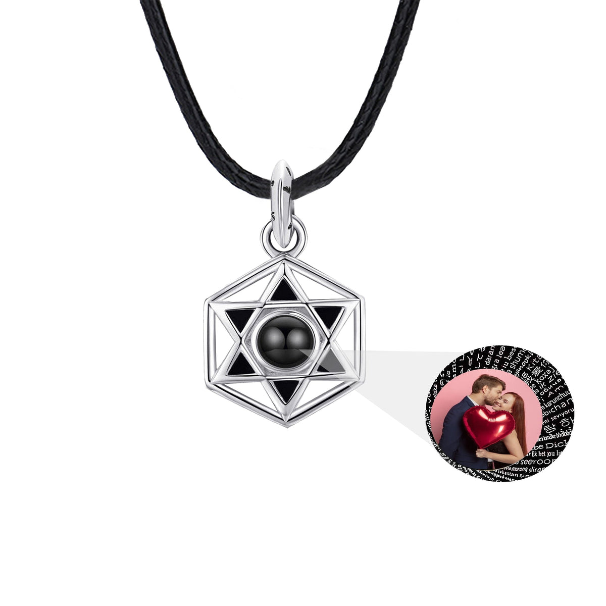 Six Stars Couple with Customized Photos Projection Necklace Pendant Jewelry - MERGE.DAY.1.FREESTYLE