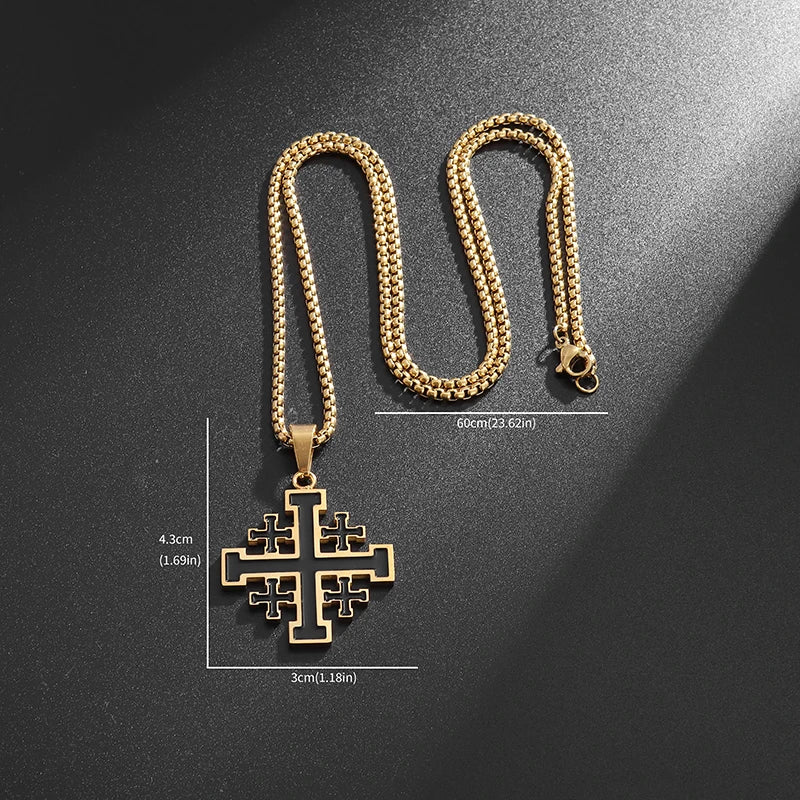 Templar Pendant Men's Medieval Jerusalem Crusader Cross Necklace - MERGE.DAY.1.FREESTYLE